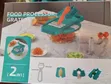 2-in-1 Manual Food Processor, Chopper & Grater with Peeler - 2
