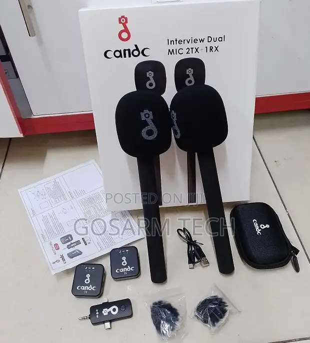 CandC Dual Clip-on Wireless Microphone for Interviews & Podcasts - 1