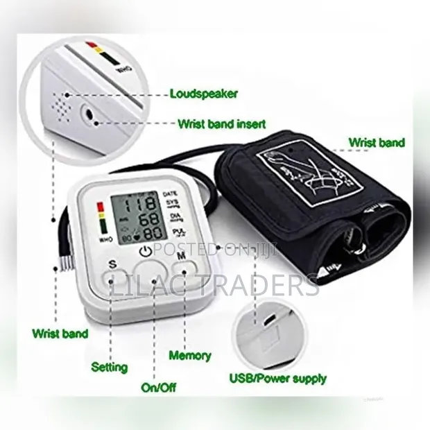 Electronic BP and Pulse Monitor - Battery/USB Powered - 1