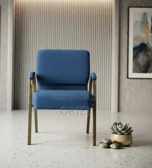 Fabric Conference Chair with Padded Arms - Blue