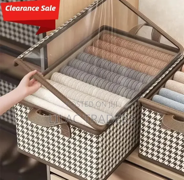 Foldable Fabric Wardrobe Organizer Box - 1