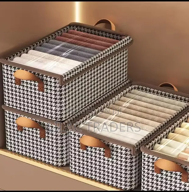 Fabric Wardrobe Organizer Box - Foldable & Space Saving - 1