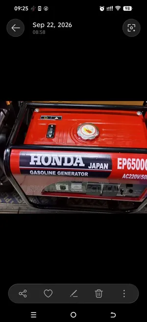 Honda 6.5kVA Generator - Recoil Start