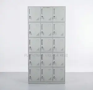 15-Compartment Metallic Storage Locker Cabinet