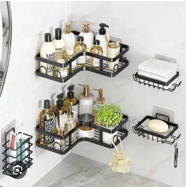 5-Piece Corner Bathroom Shower Caddy Organizer Set - 1