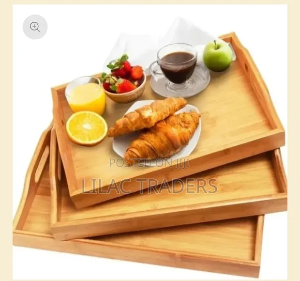 Multifunctional 3pc Bamboo Trays - 1