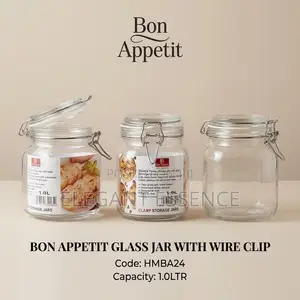 Bon Appetit Glass Jar with Wire Clip (1.0L) - Round