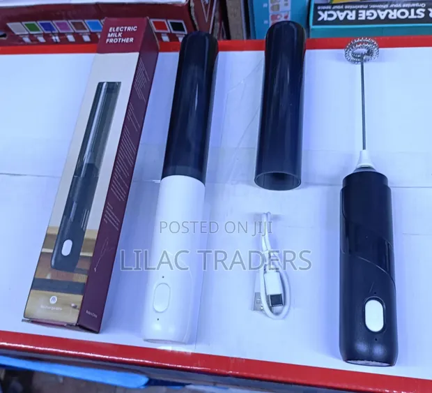 Electric Milk Frother - USB Rechargeable, 3 Speeds - 1
