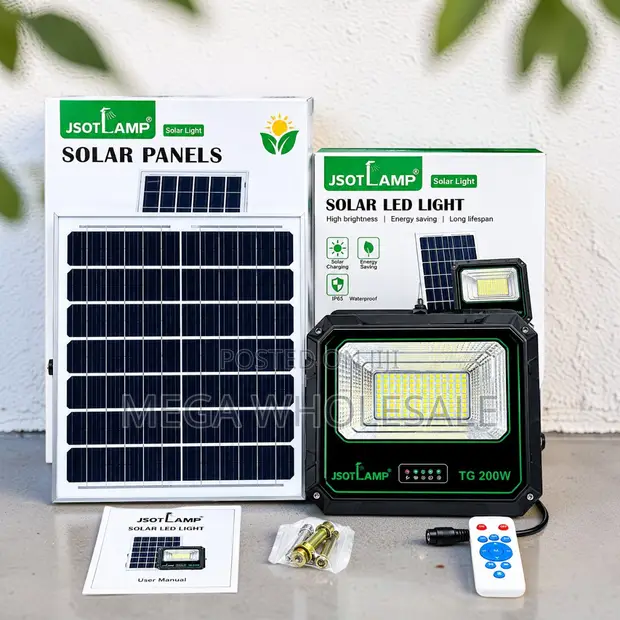 200W Outdoor Solar LED Flood Light - 1