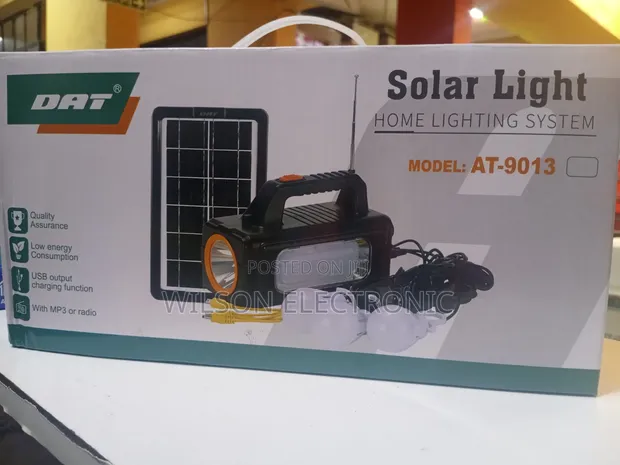 Dat Solar Rechargeable System with 4 Bulbs & FM Radio - 1