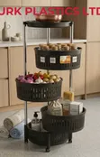 Urk Rotatable 4-Tier Fruit Rack with Wheels - 2