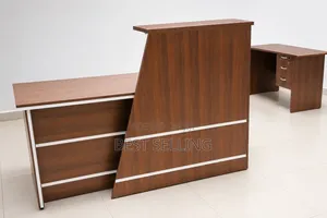 Modern Brown Customer Service Reception Desk