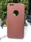 Red Textured Faux-Leather Back Cover for Apple Dual-Camera iPhones - 2