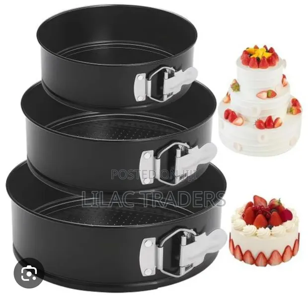 3pcs Non-Stick Round Cake Mould Set - 1