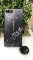 Black Marble Patterned Case with Grip for iPhone 8 Plus - 1