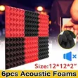 6 Vipande vya Acoustic Foam vya Kuzuia Sauti Nyeusi + Nyekundu - 1