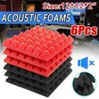 6 Vipande vya Acoustic Foam vya Kuzuia Sauti Nyeusi + Nyekundu - 2