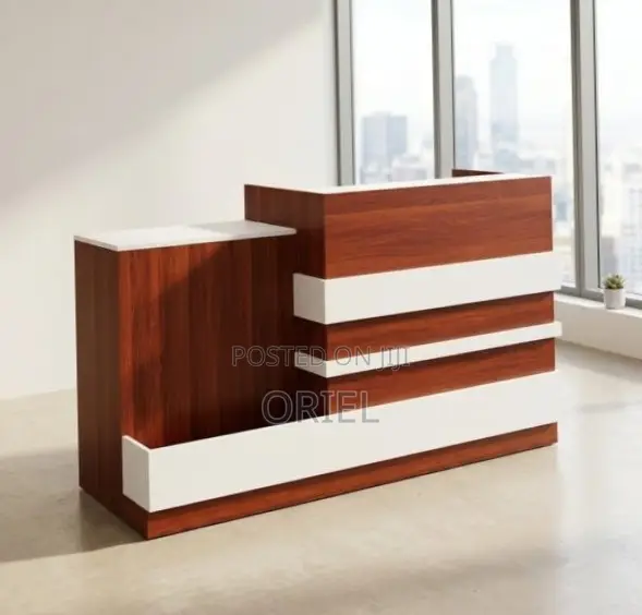 Office Reception Counter Desk - Black - 1