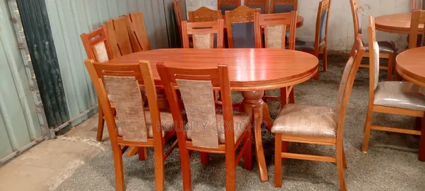 6 Seater Hardwood Dining Table - 1