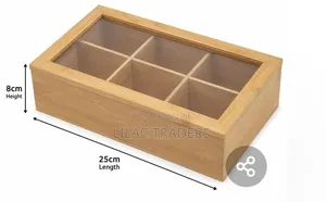 Wooden Tea Box Organizer - 6 Compartments