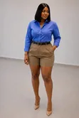 Bermuda Shorts - Khaki Fabric - 2