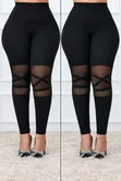 Sheer Mesh Crisscross Leggings - 1