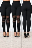 Sheer Mesh Crisscross Leggings - 2