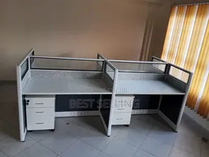 White Black 4-Way Working Station