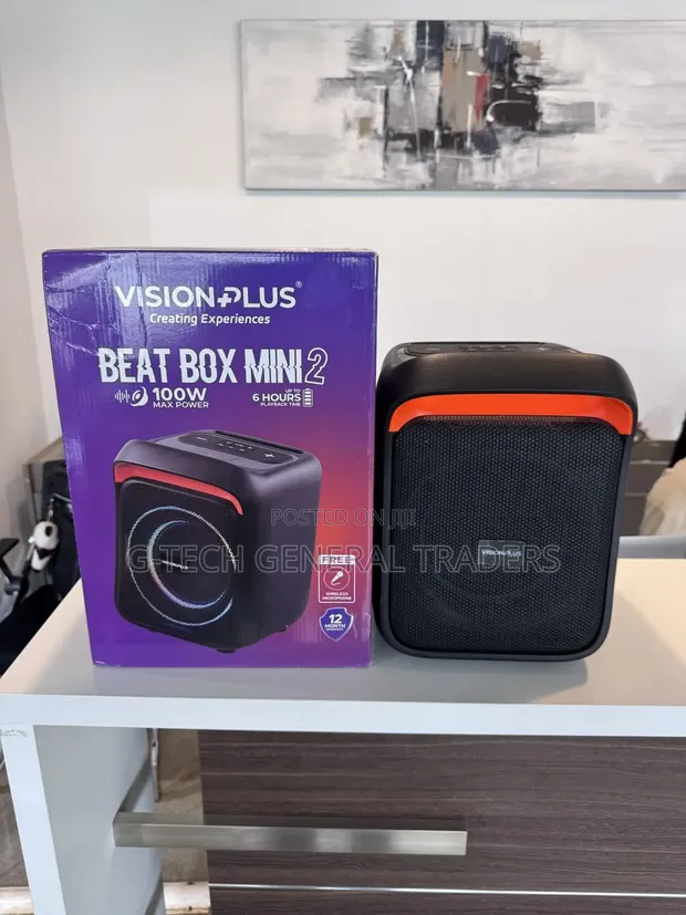 Vision Plus Beat Box Mini 2 Spika Portable na Maikrofoni - 1
