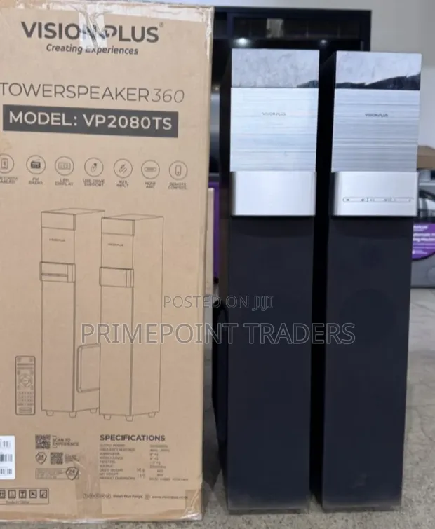 Vision Plus VP2060TS 240W Tower Speaker - Black - 1