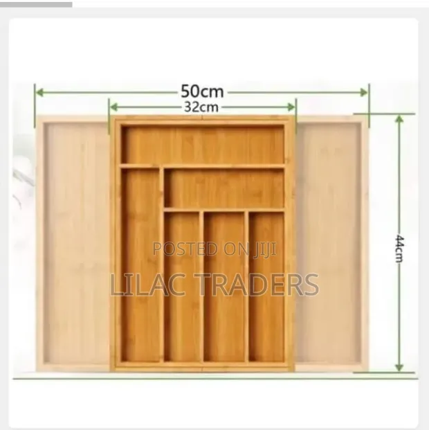 Expandable Bamboo Cutlery Drawer Organizer - 1