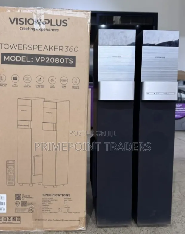 Vision Plus VP2060TS 240W Bluetooth Tower Speaker - Black - 1