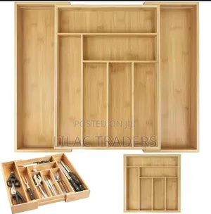Multifunctional Expandable Bamboo Cutlery Drawer Organizer