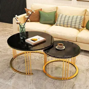 Luxury Round Coffee Table - Black Glossy Finish