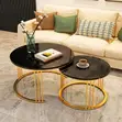 Luxury Round Coffee Table - Black Glossy Finish - 1