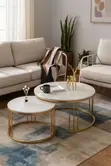Luxury Round Coffee Table - Black Glossy Finish - 3
