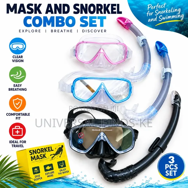Diving Goggles with Snorkel Set - Swimming Mask - 1