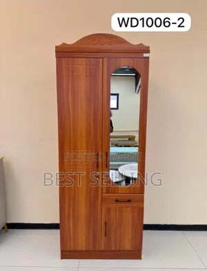 Brown 2-Door Lockable Wardrobe