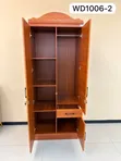 Brown 2-Door Lockable Wardrobe - 2