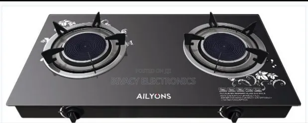 AILYONS 2 Burner Glass Top Gas Cooker with Infrared - 1