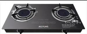 AILYONS 2 Burner Glass Top Gas Cooker with Infrared