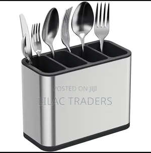 4-Compartment Stainless Steel Cutlery Organizer