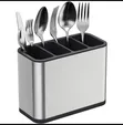4-Compartment Stainless Steel Cutlery Organizer - 1