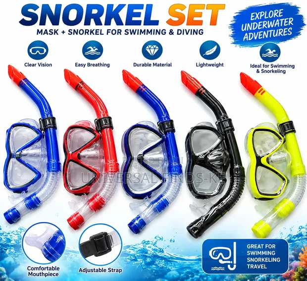 Snorkeling Goggles with Breathing Tube - Swimming & Diving Mask - 1