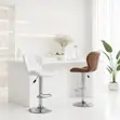 Modern Height Adjustable Leather Bar Stool - Red - 3