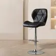 Modern Height Adjustable Leather Bar Stool - Red - 5