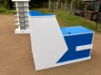 Stylish Blue & White Bench Office Reception Desk - 2