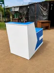 Stylish Blue & White Bench Office Reception Desk - 3