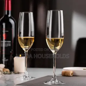 Set of 6 Long Champagne Glasses