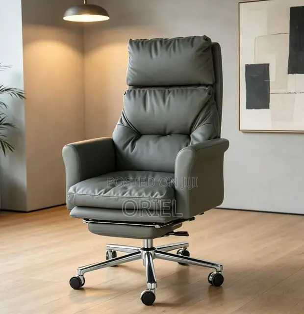 Executive High Back Swivel Office Chair - Gray - 1
